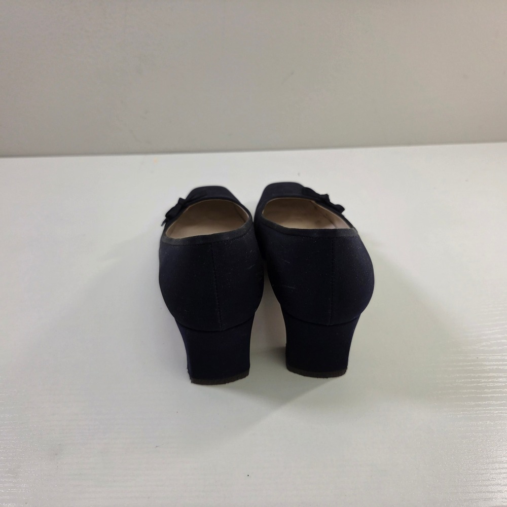 Nina Comfort Navy Blue Square Toe Bow Block Heel Pumps Made in Spain 6.5M - Picture 4 of 9